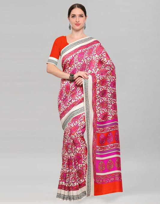 Off White Terylene Saree