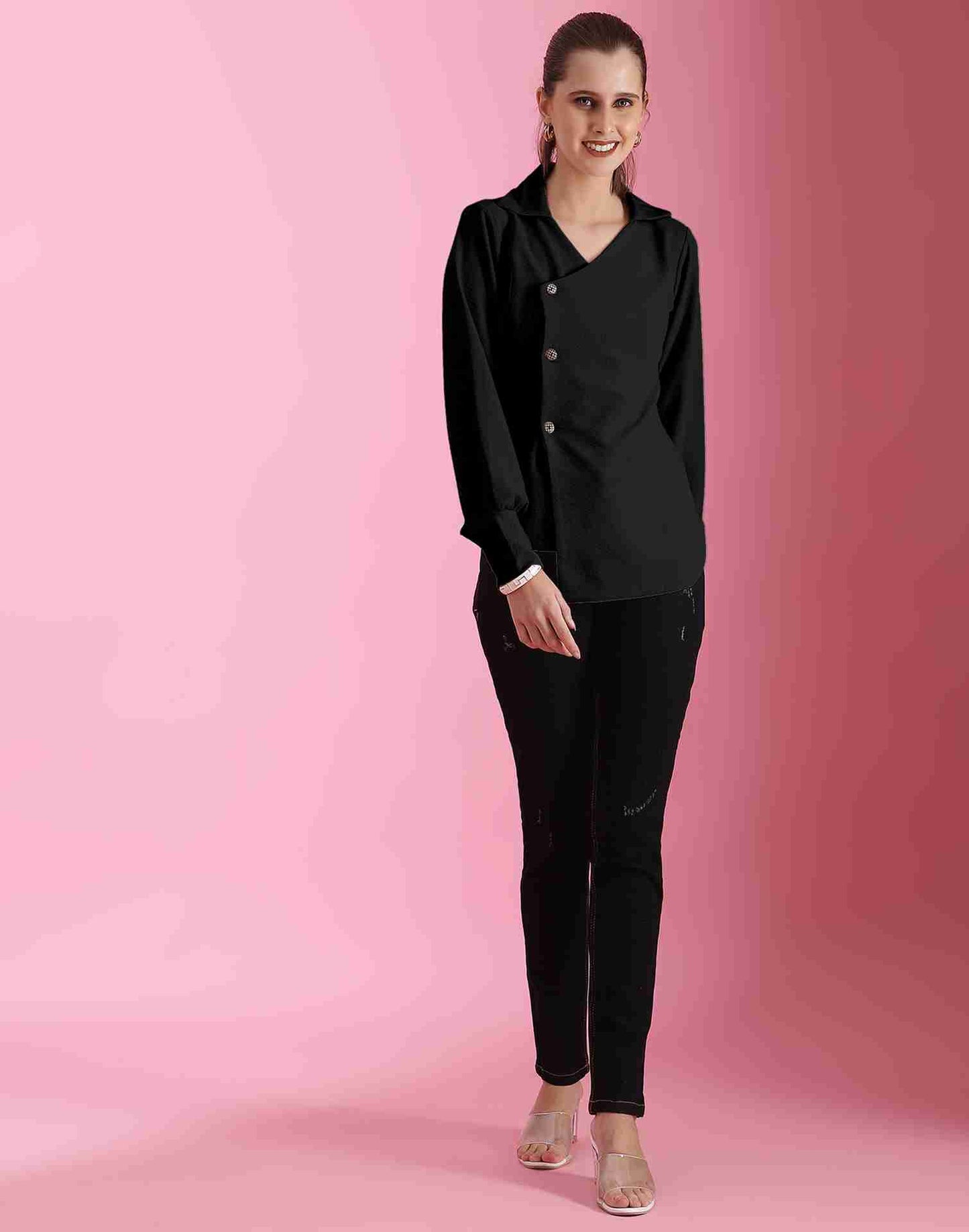 Black Lycra Plain Top