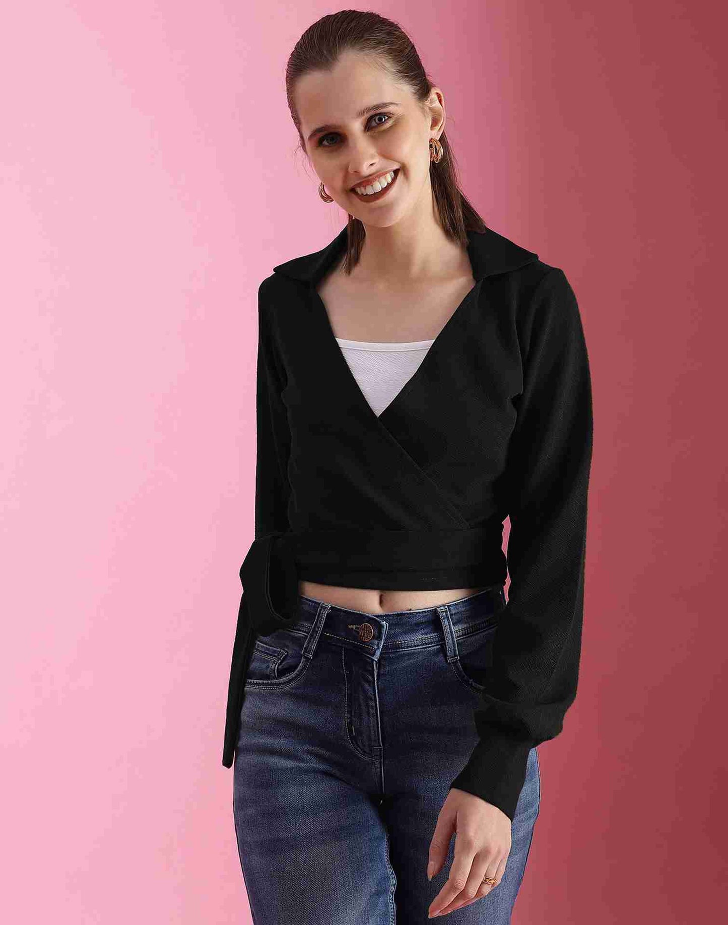 Black Lycra Plain Top