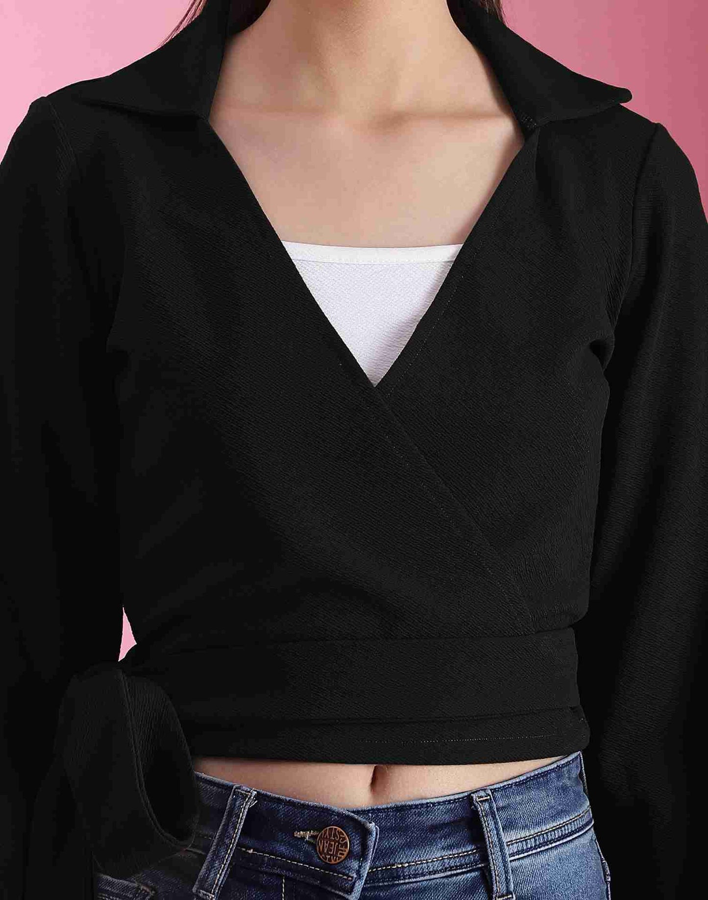 Black Lycra Plain Top