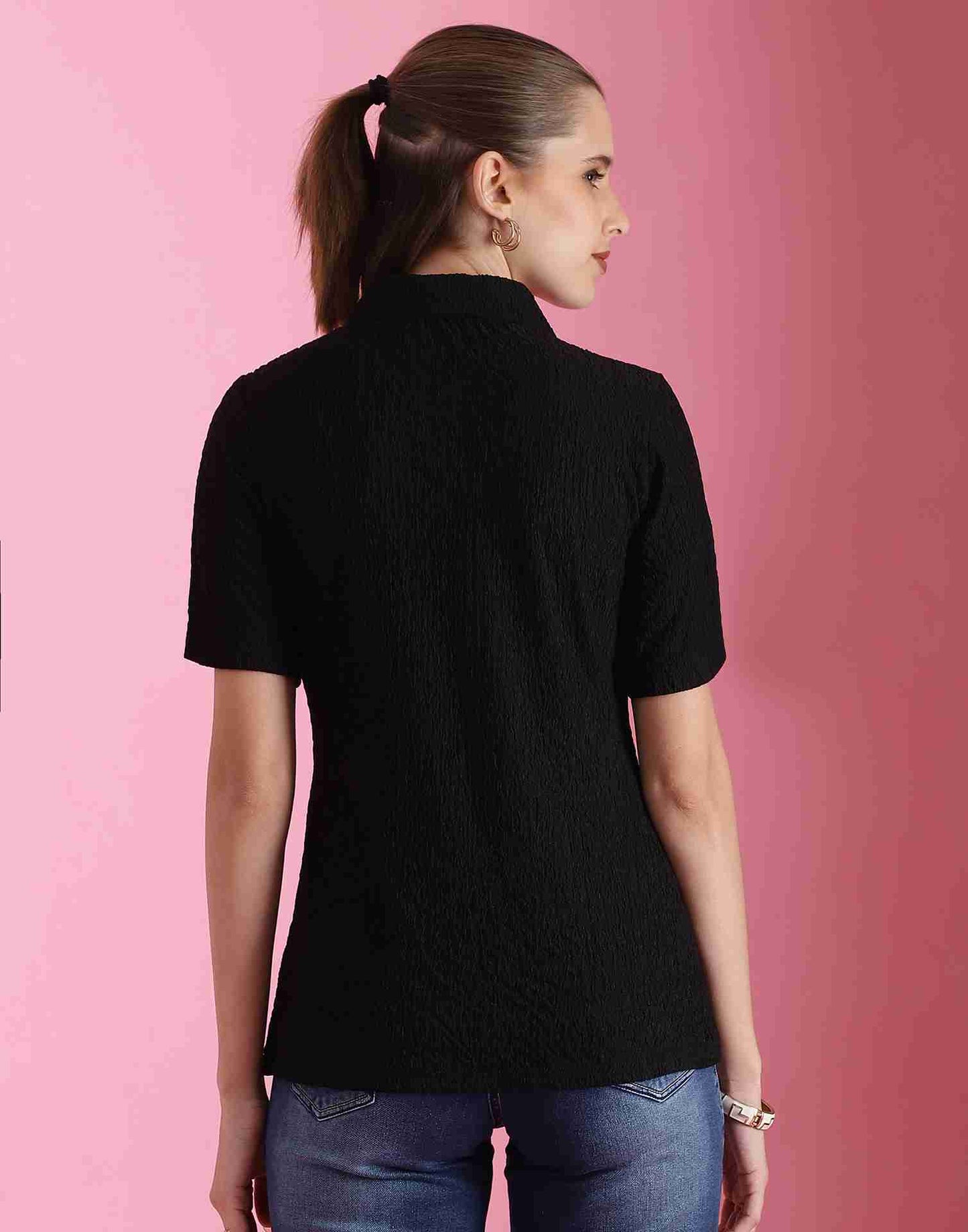 Black Lycra Knitted Top