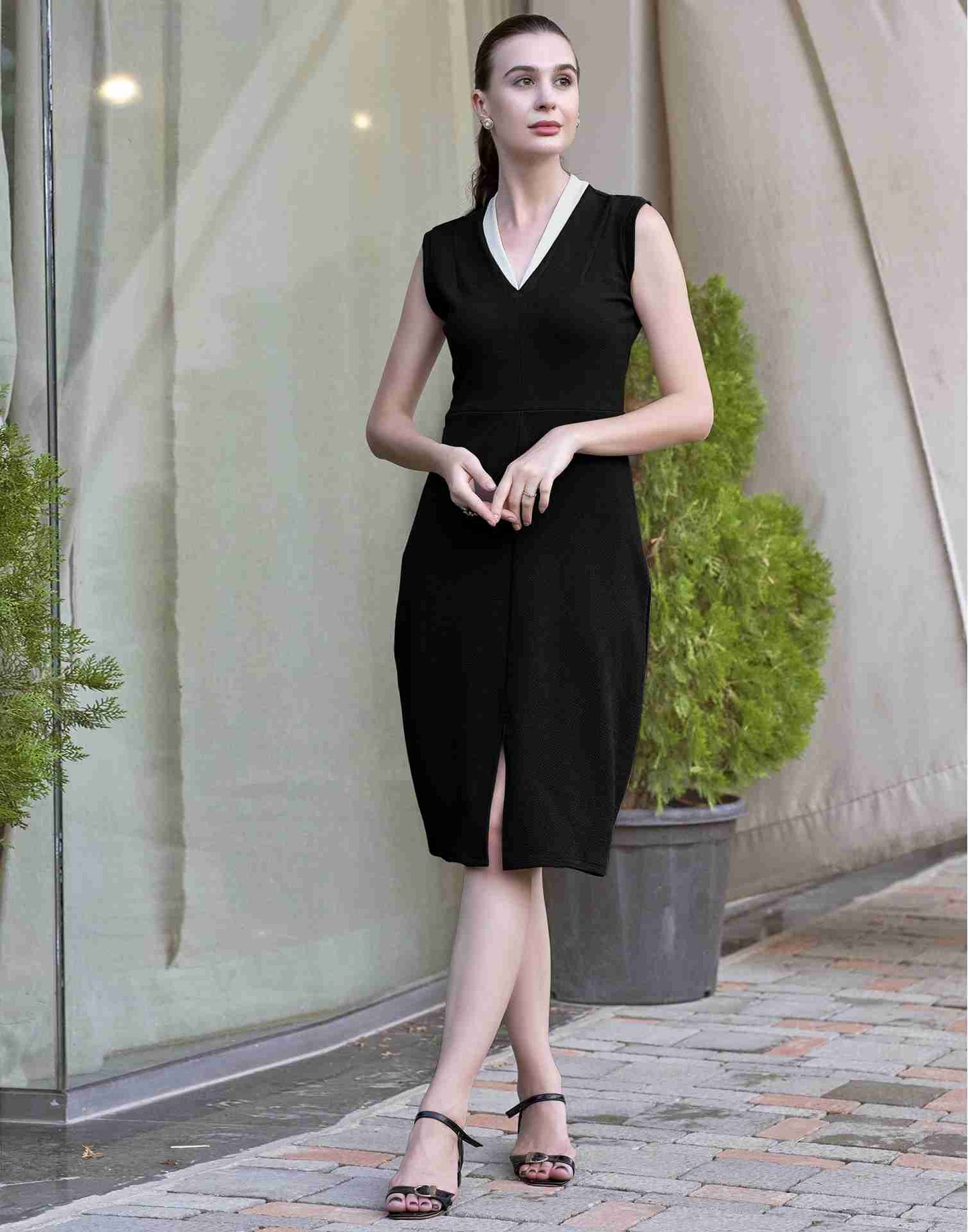 Black Lycra Plain Bodycon