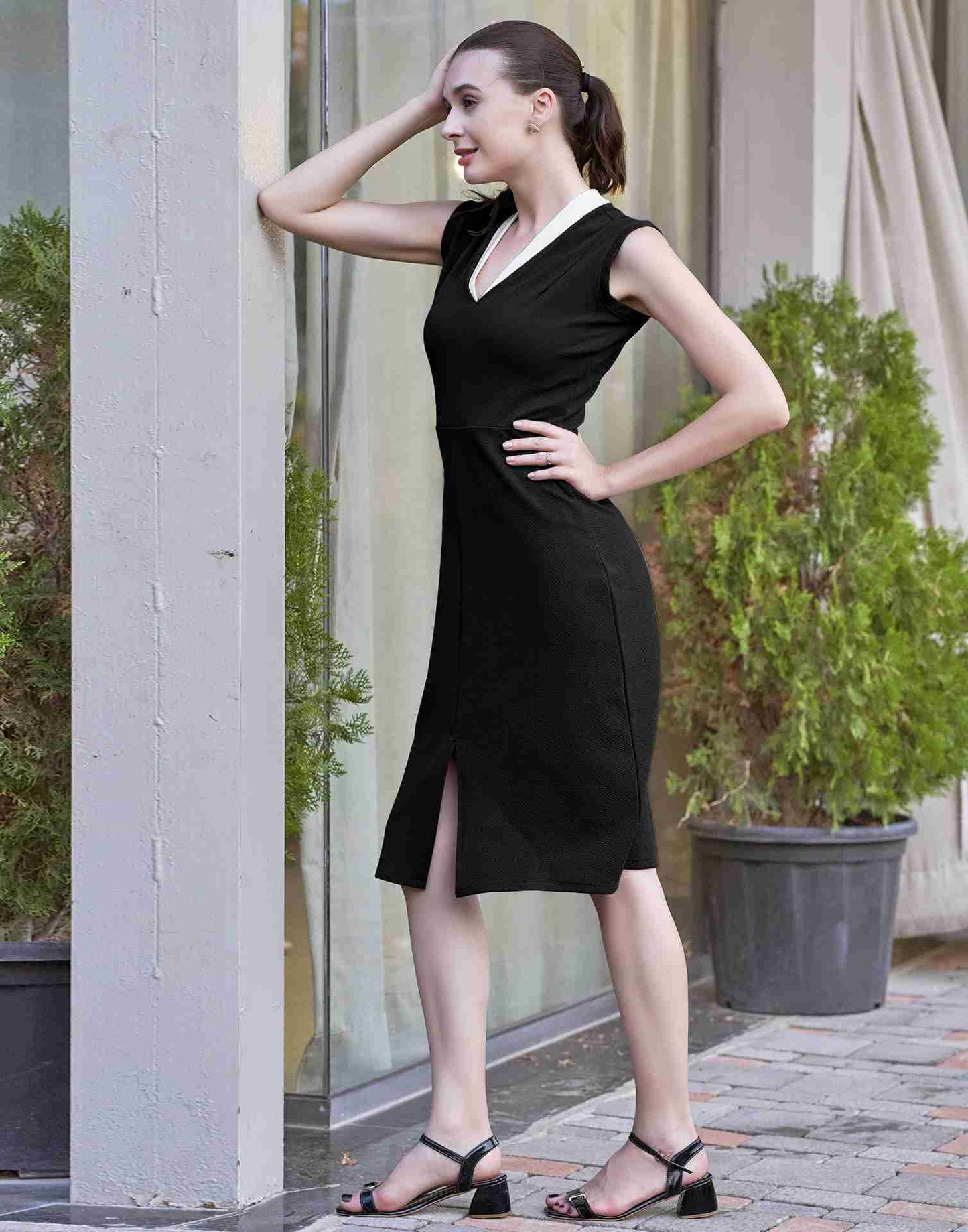 Black Lycra Plain Bodycon