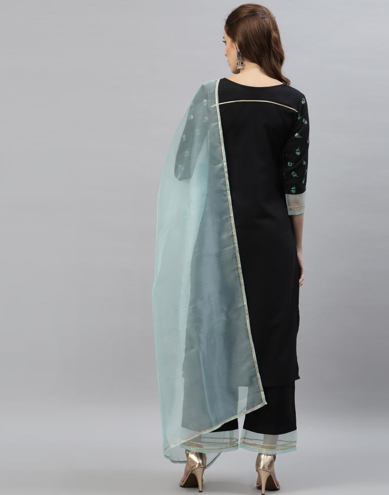 Black Kurti With Pant And Dupatta