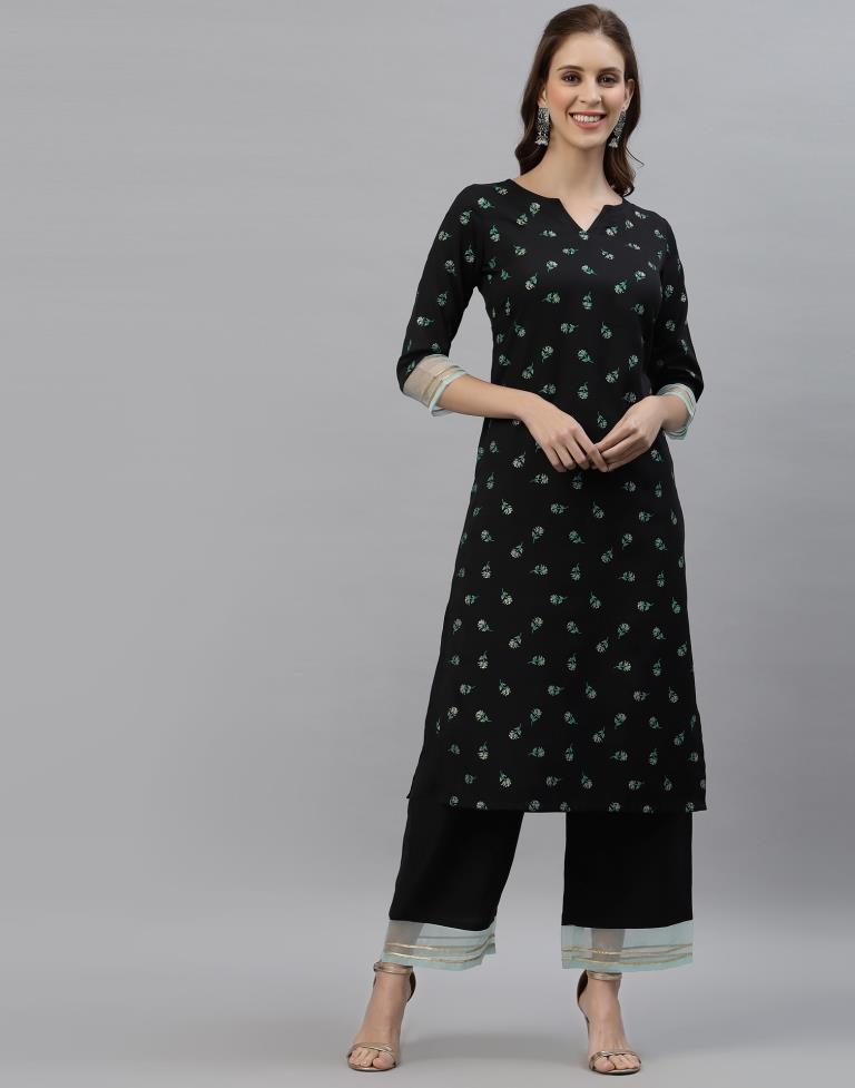 Black Kurti With Pant And Dupatta