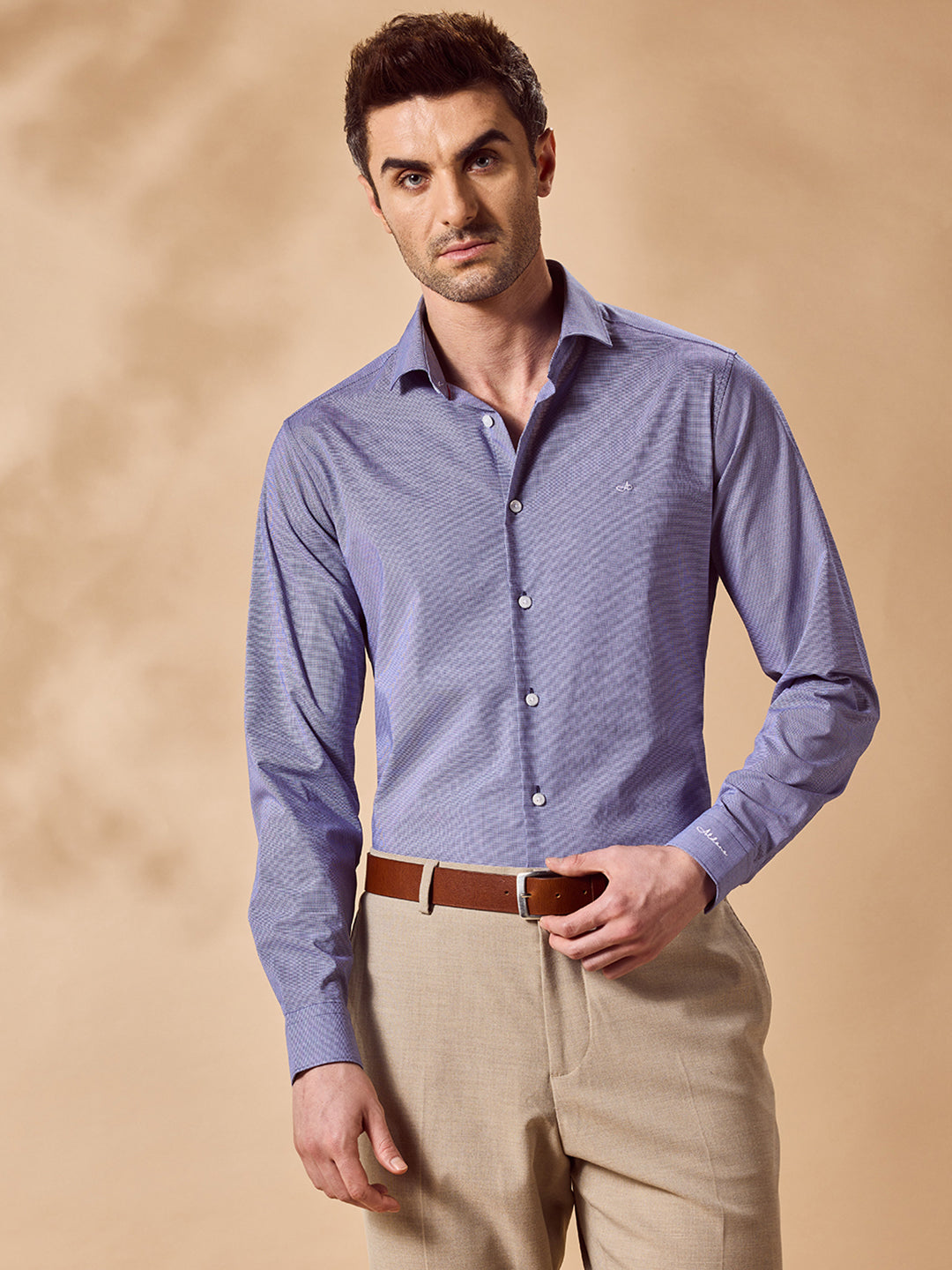 Aldeno Men Blue Formal Shirt (COAL)