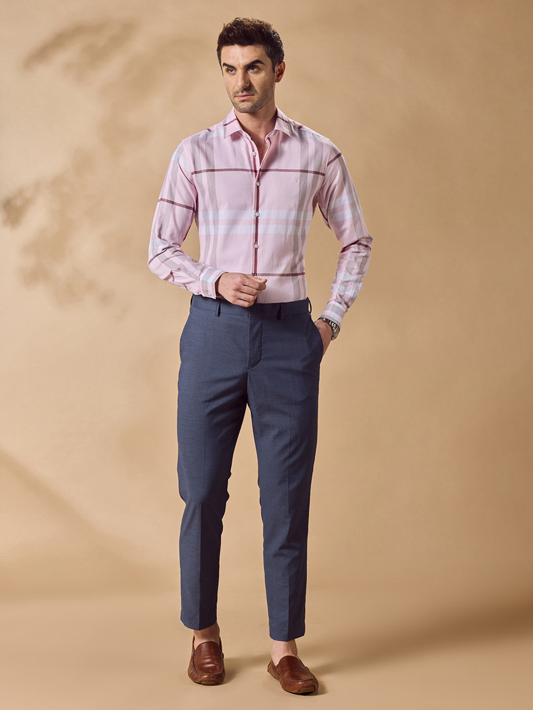 Aldeno Men Pink Formal Shirt (XAVIN)