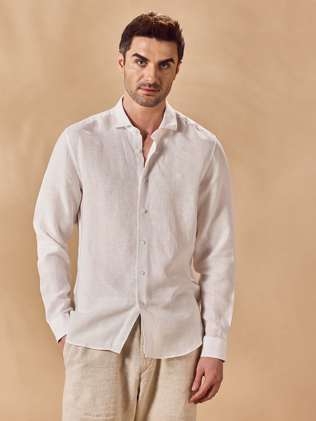 Aldeno Men White Casual Shirt (JAROM)