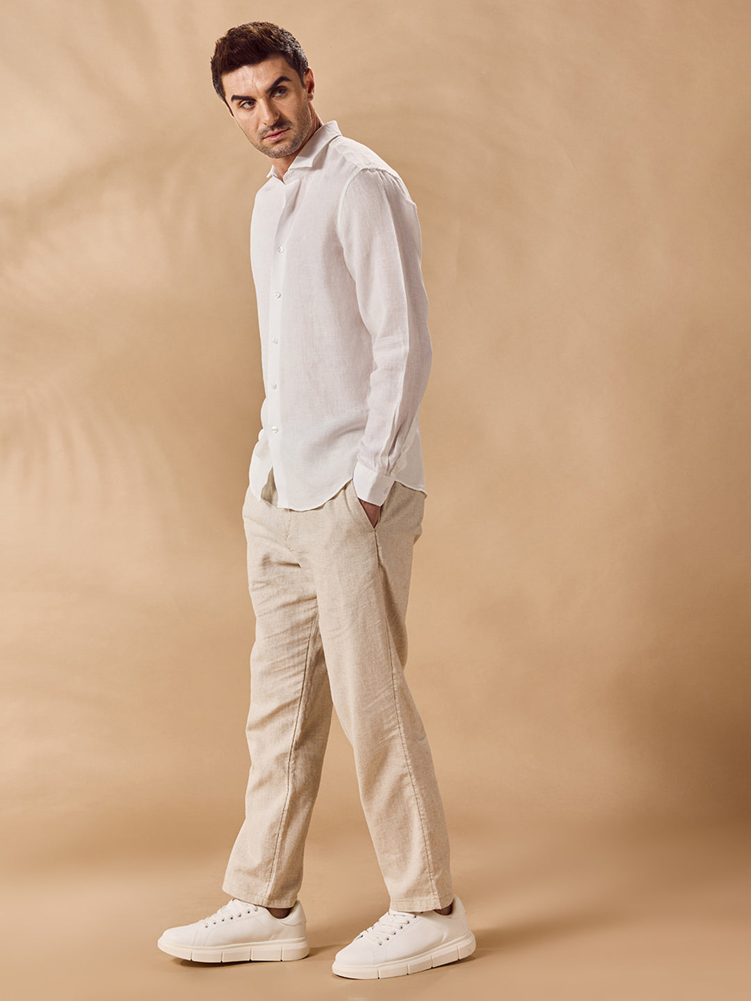 Aldeno Men White Casual Shirt (JAROM)