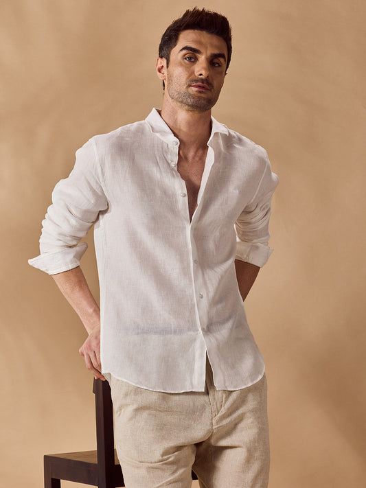 Aldeno Men White Casual Shirt (JAROM)