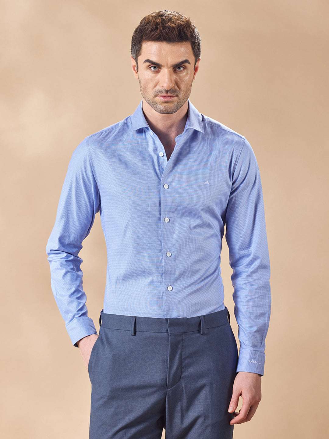 Aldeno Men Blue Formal Shirt (CHET)