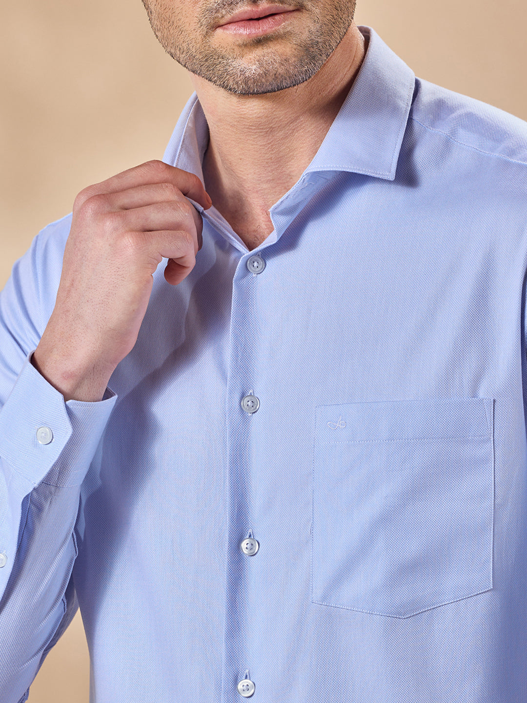 Aldeno Men Blue Semi Formal Shirt (RUDI)