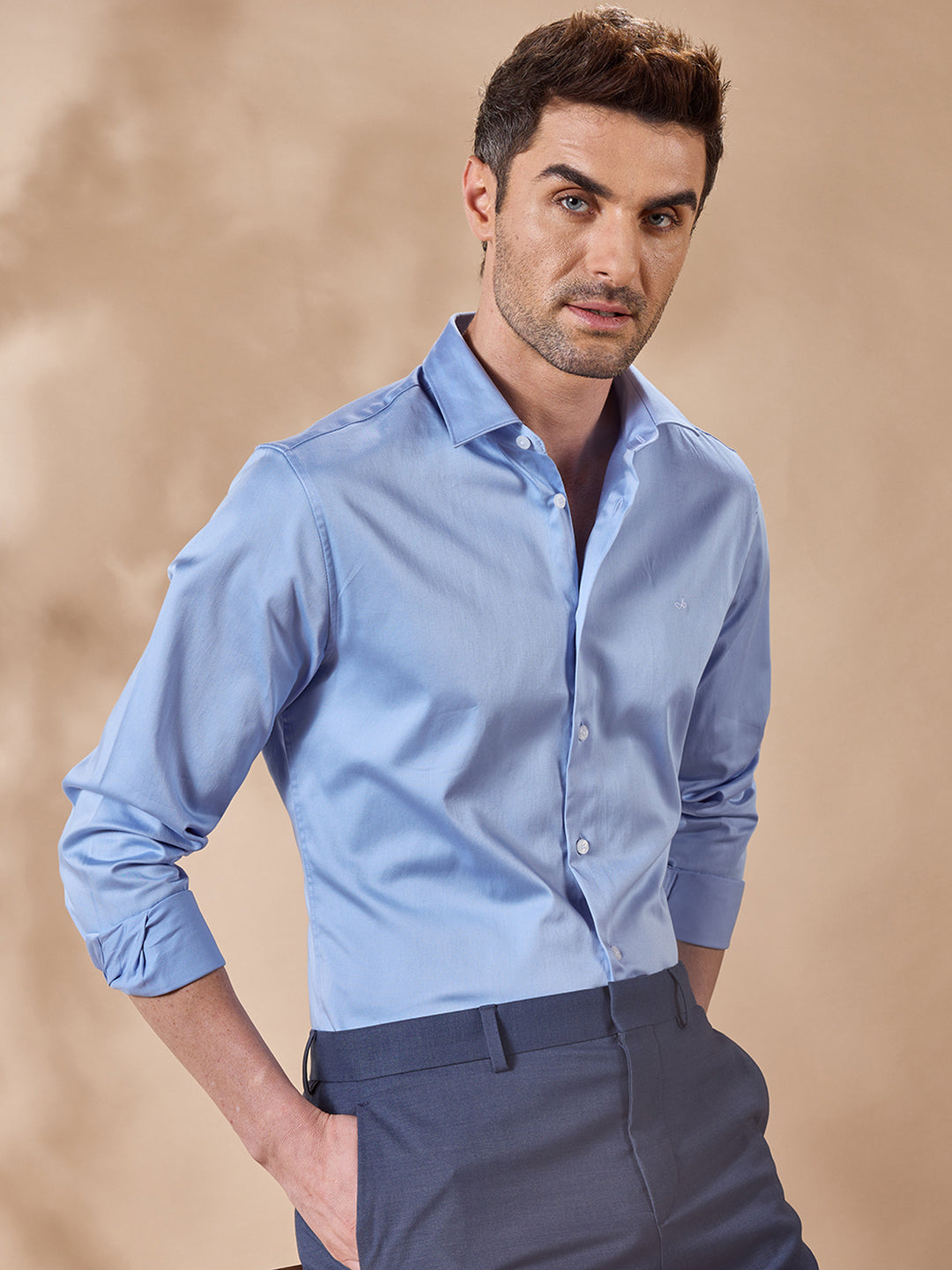 Aldeno Men Blue Formal Shirt (CACAN)