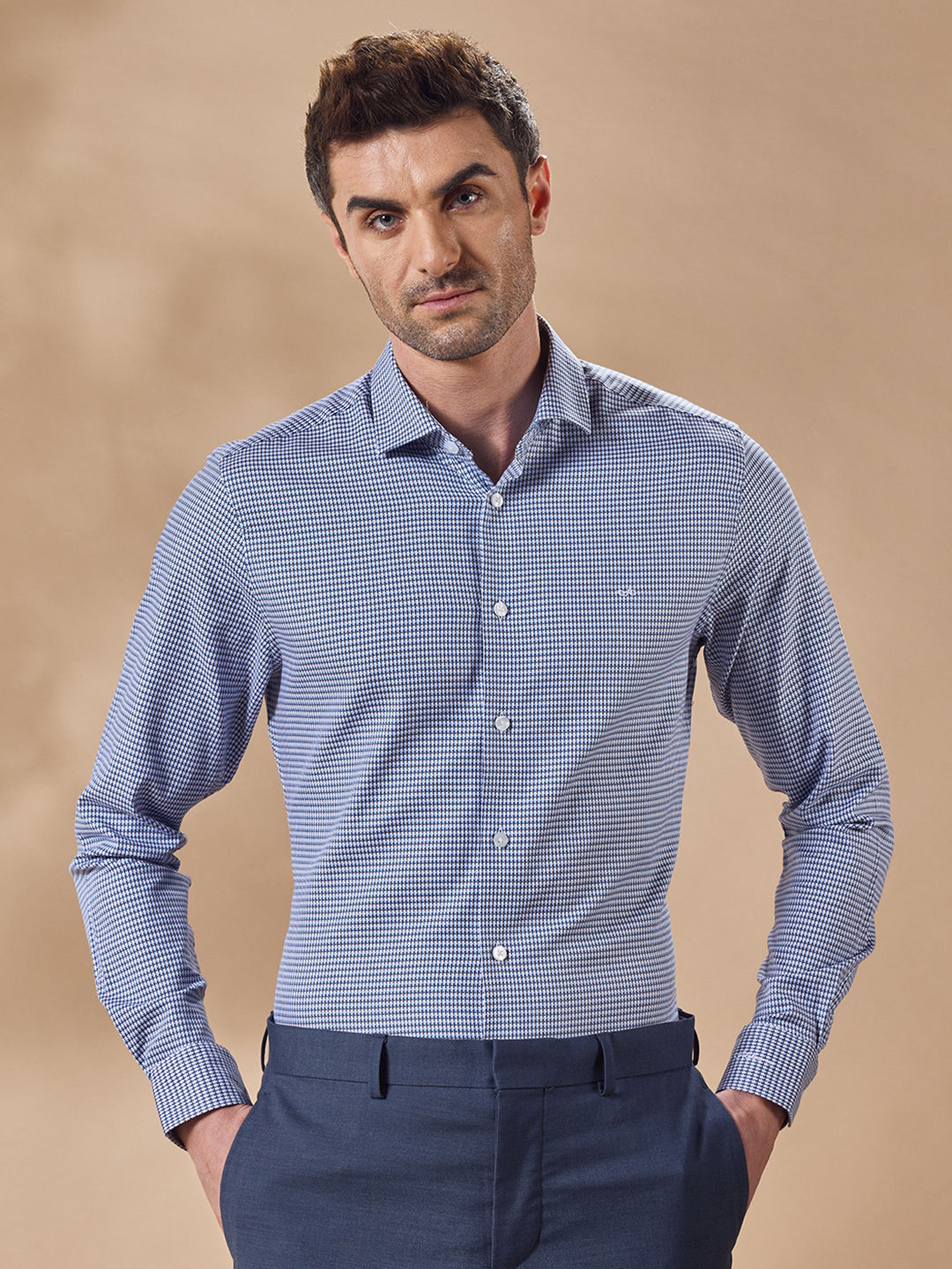 Aldeno Men Blue Casual Shirt (CAHN)