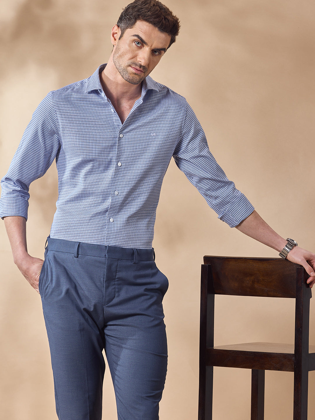 Aldeno Men Blue Casual Shirt (CAHN)