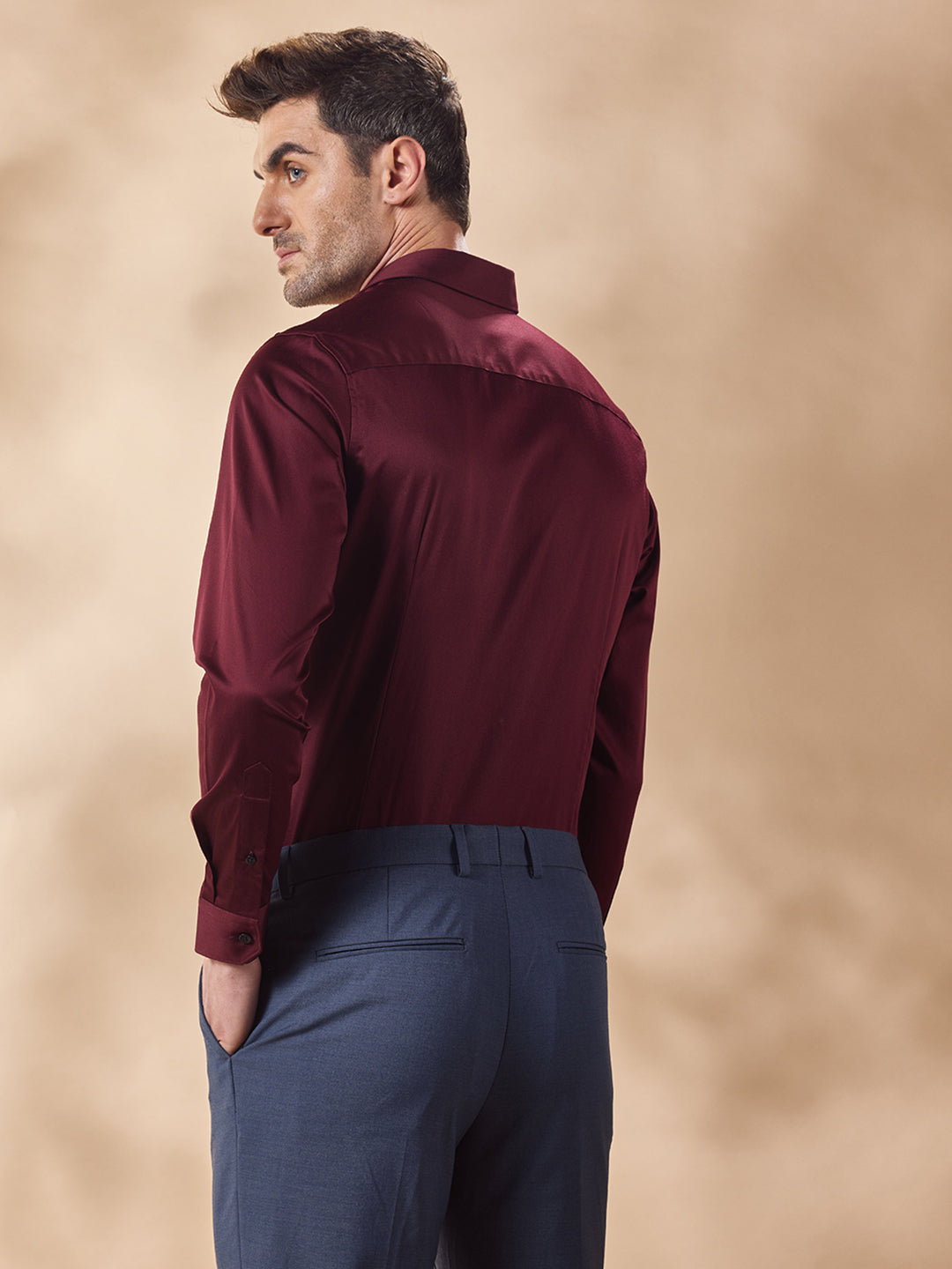 Aldeno Men Maroon Formal Shirt (NETHAN)