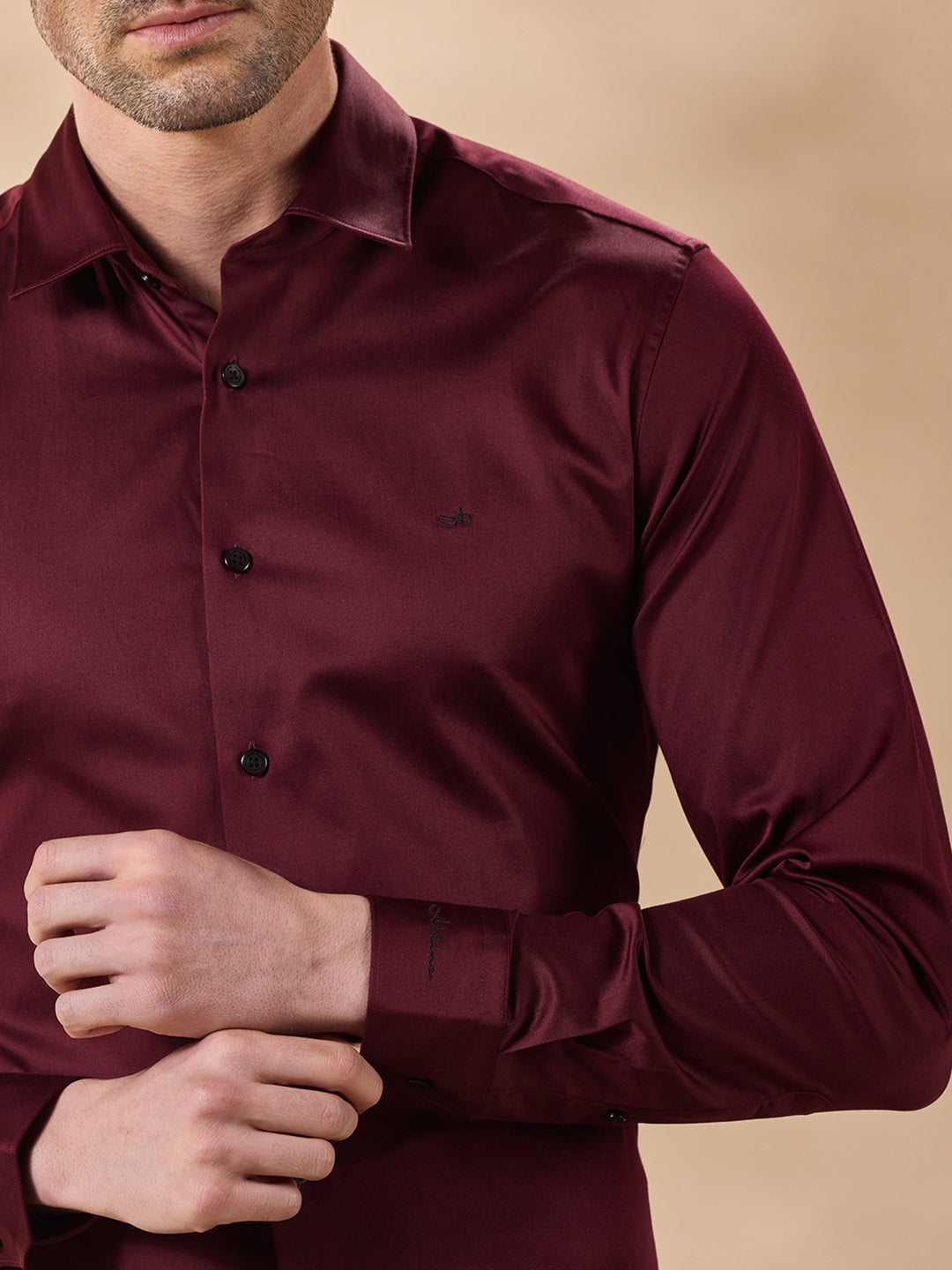 Aldeno Men Maroon Formal Shirt (NETHAN)