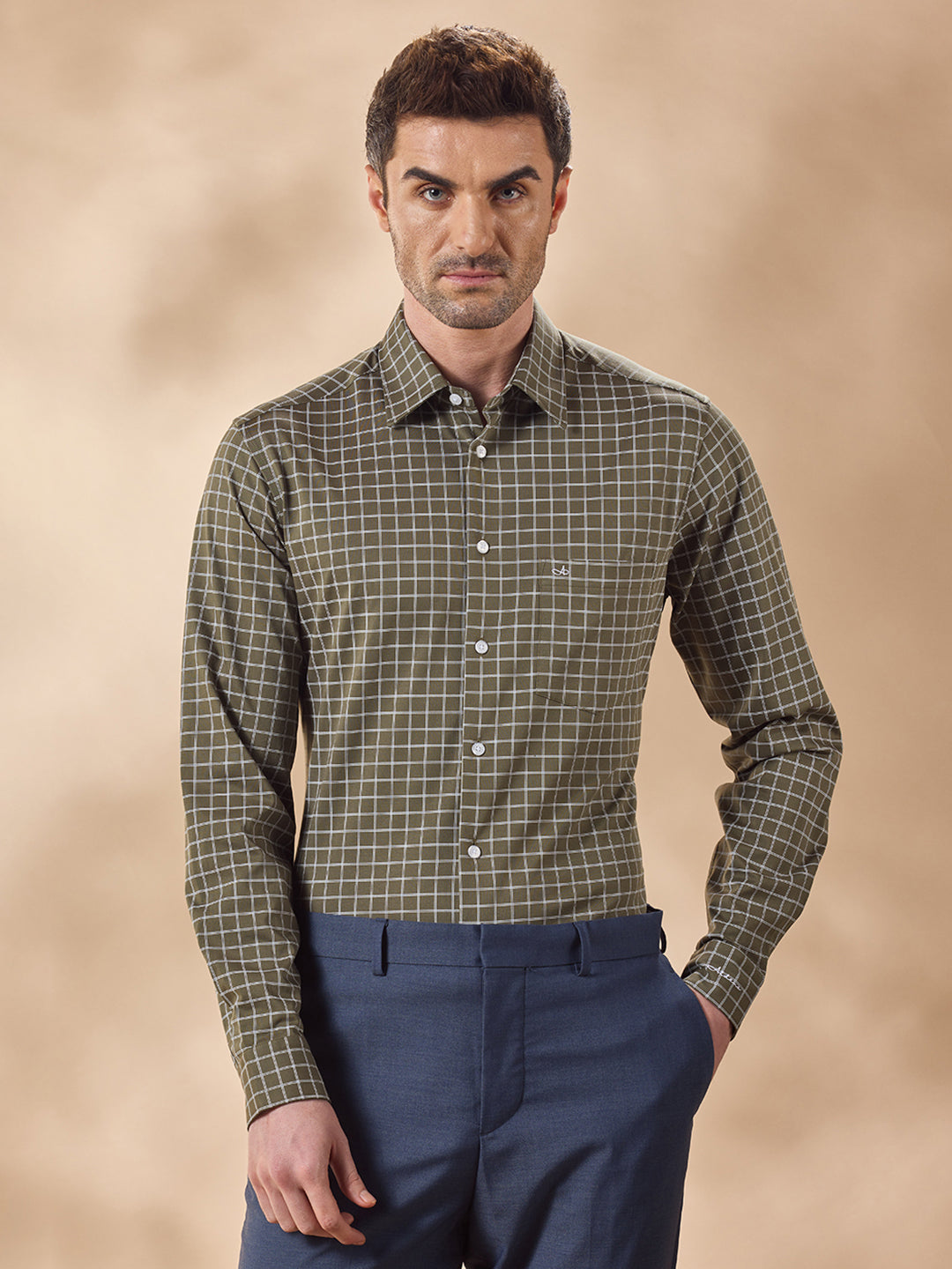 Aldeno Men Green Formal Shirt (RUTH)