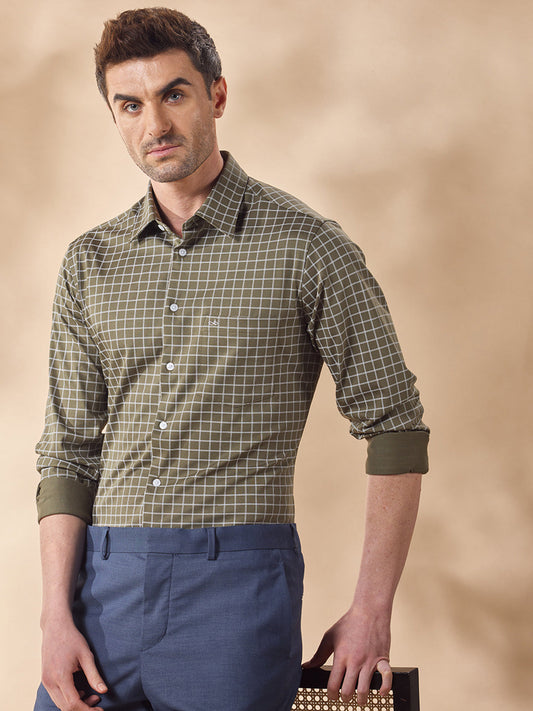 Aldeno Men Green Formal Shirt (RUTH)