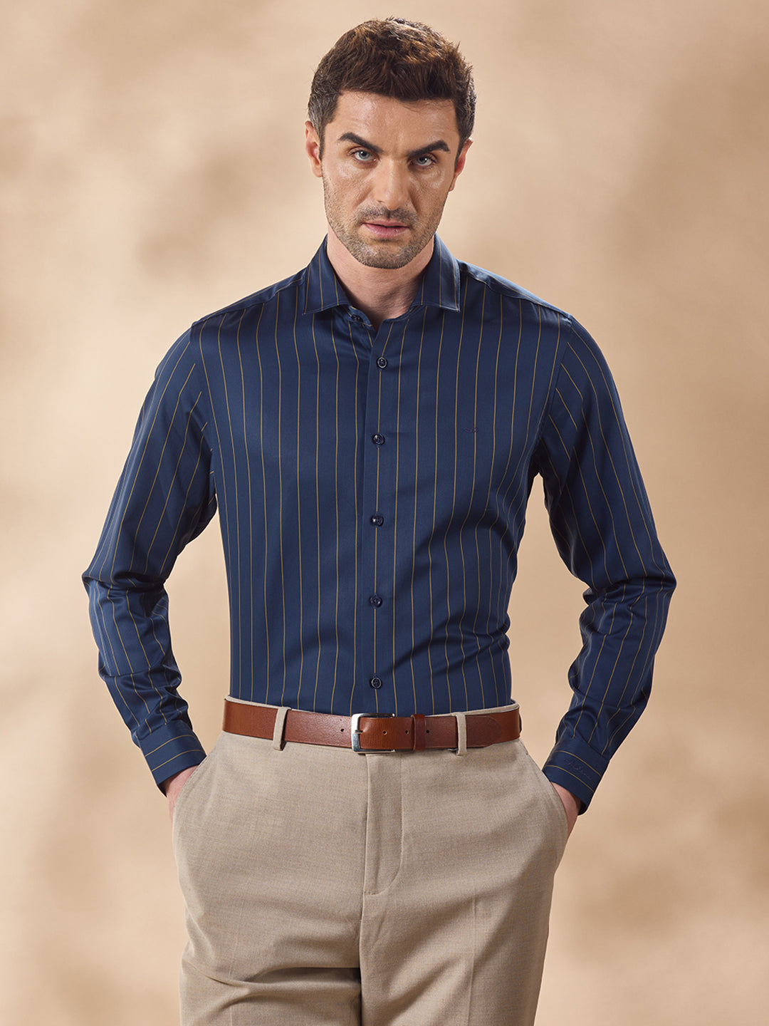 Aldeno Men Blue Formal Shirt (JAVN)