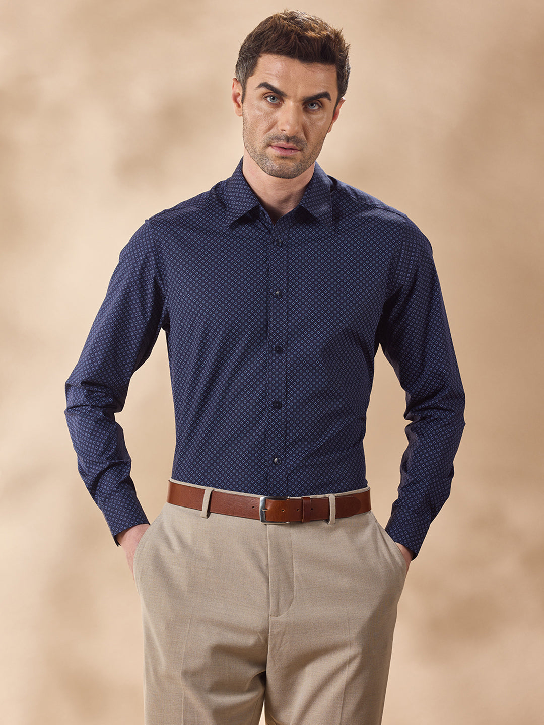 Aldeno Men Blue Formal Shirt (CUNJA)