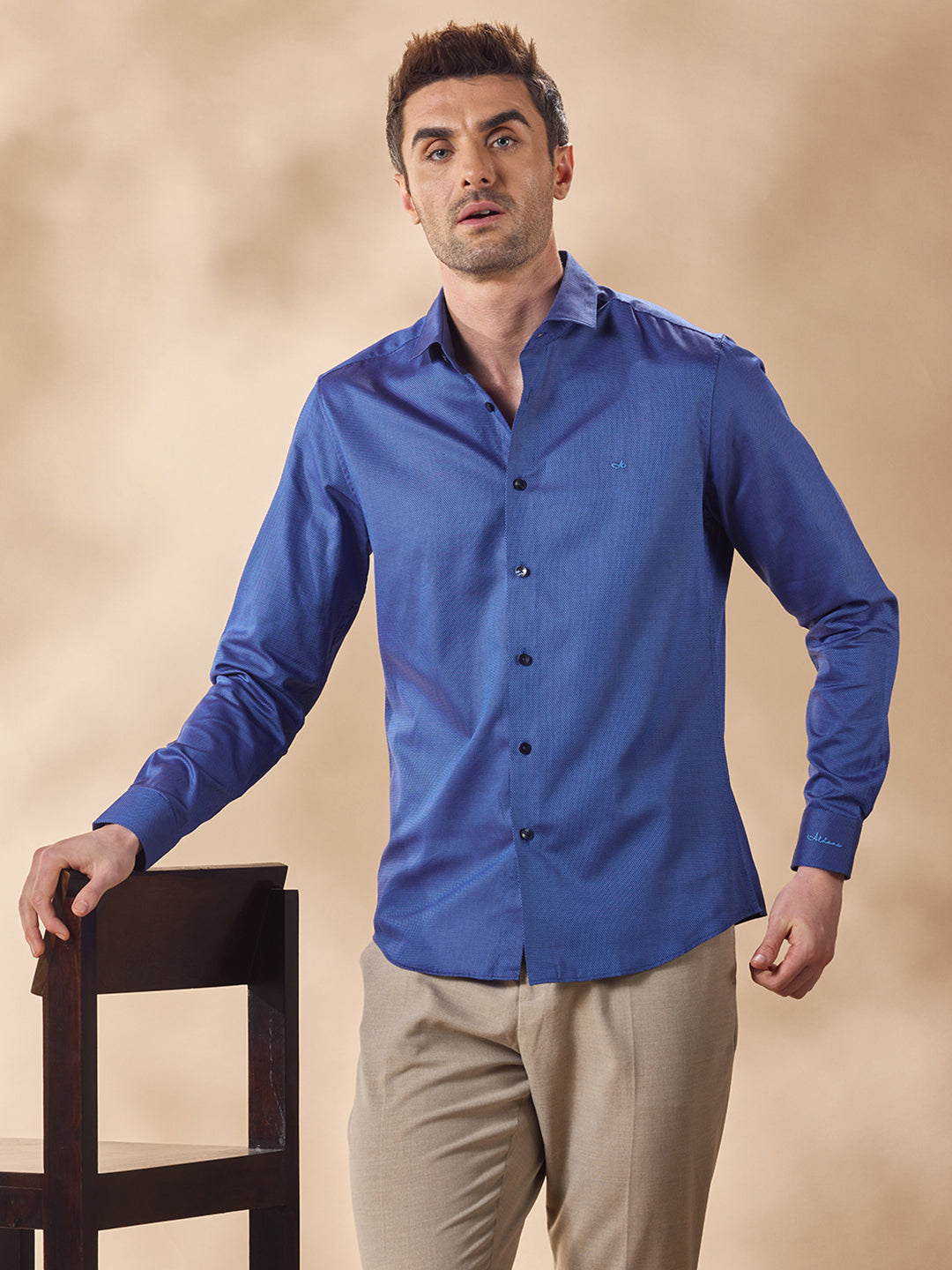 Aldeno Men Blue Formal Shirt (LAIS)