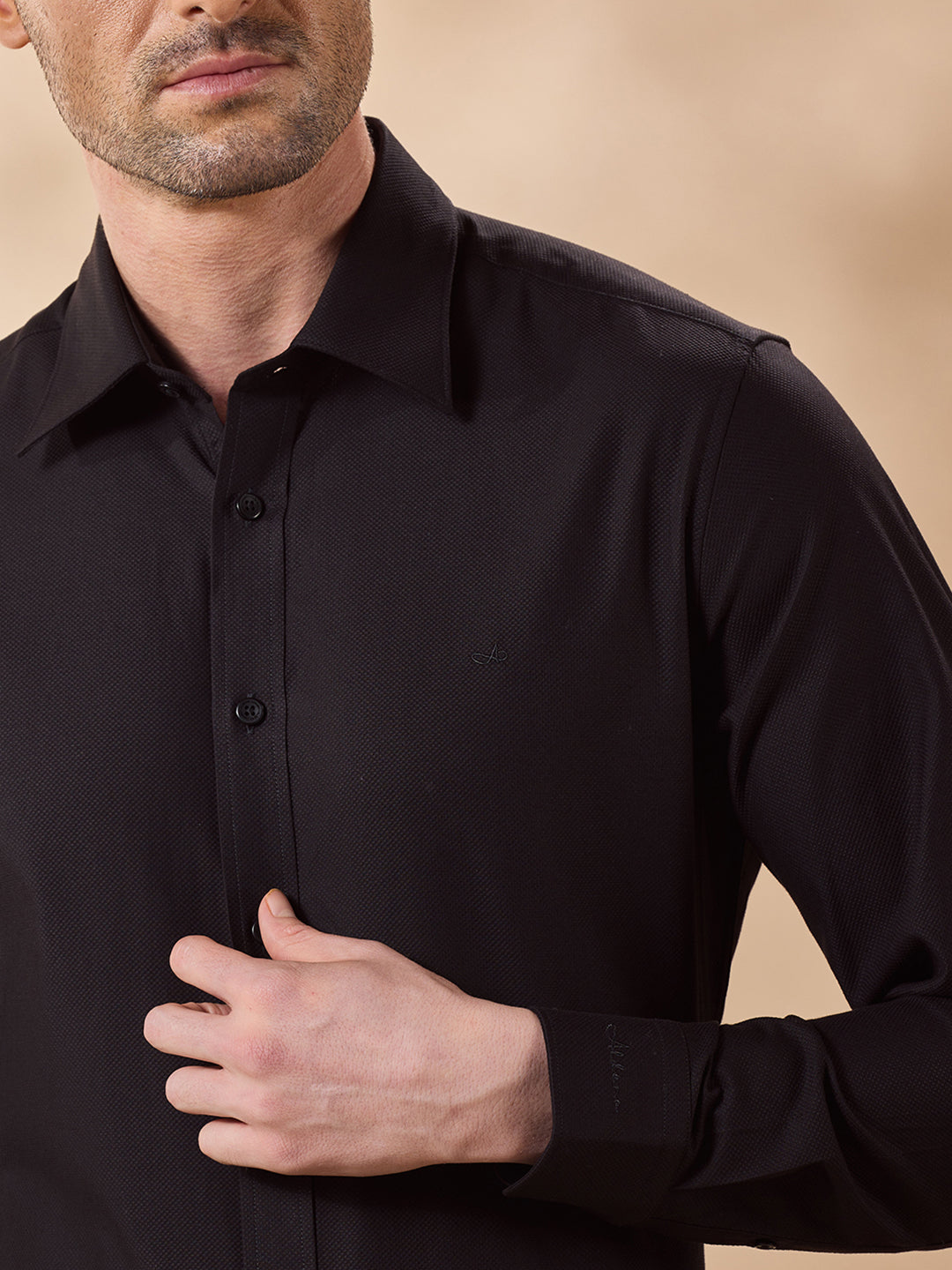 Aldeno Men Black Formal Shirt (FELIX)