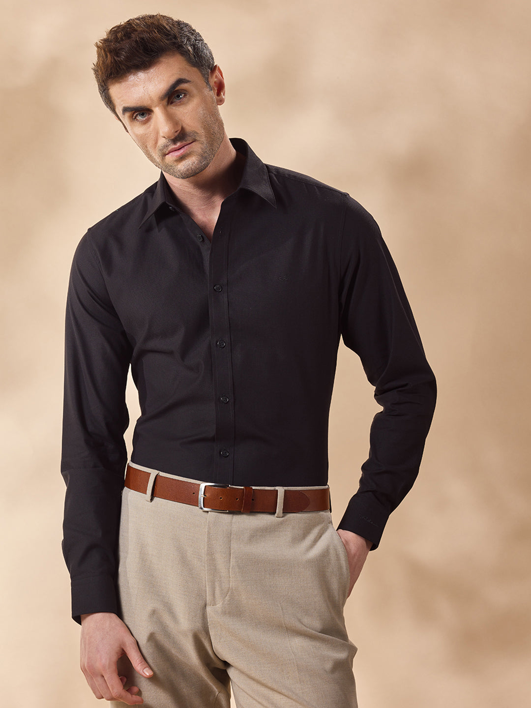 Aldeno Men Black Formal Shirt (FELIX)