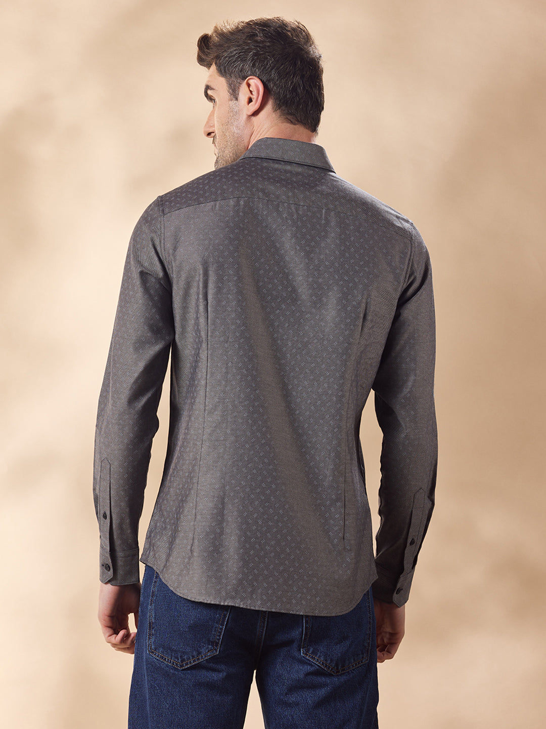 Aldeno Men Grey Formal Shirt (CREW)