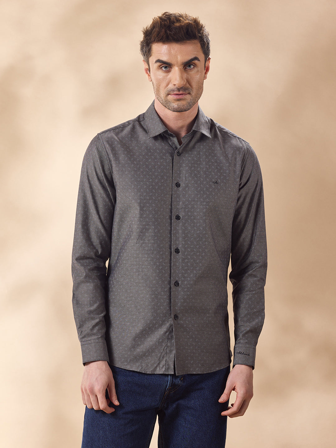 Aldeno Men Grey Formal Shirt (CREW)