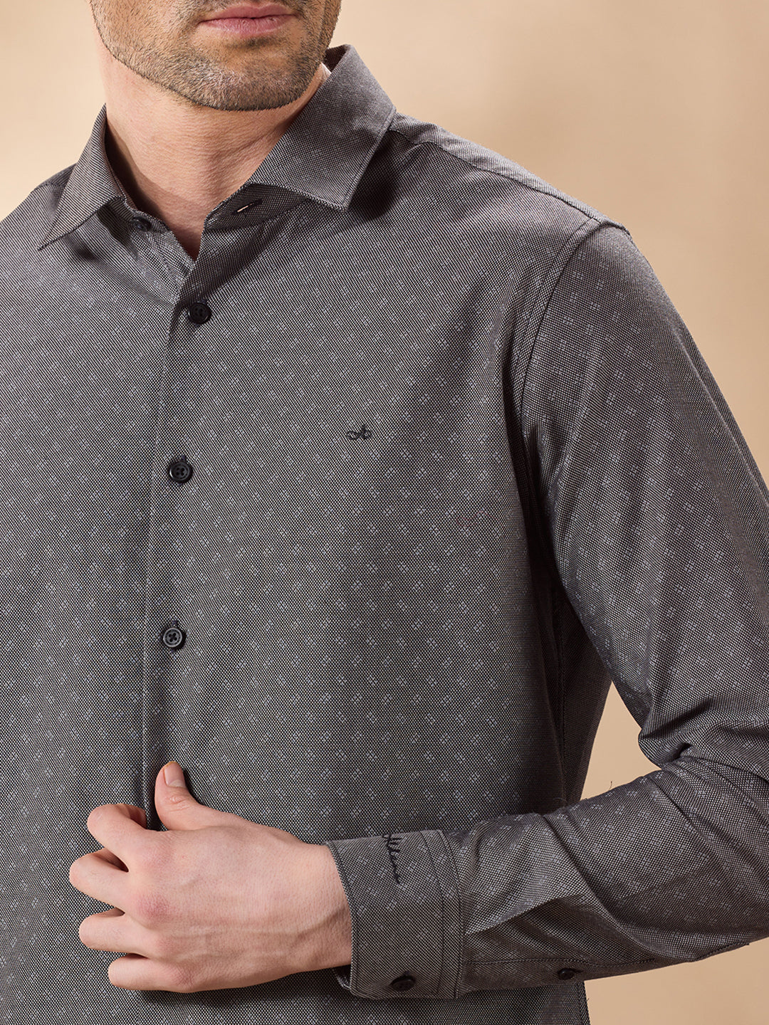 Aldeno Men Grey Formal Shirt (CREW)