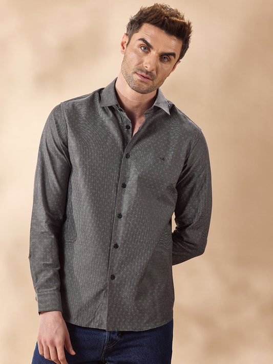 Aldeno Men Grey Formal Shirt (CREW)