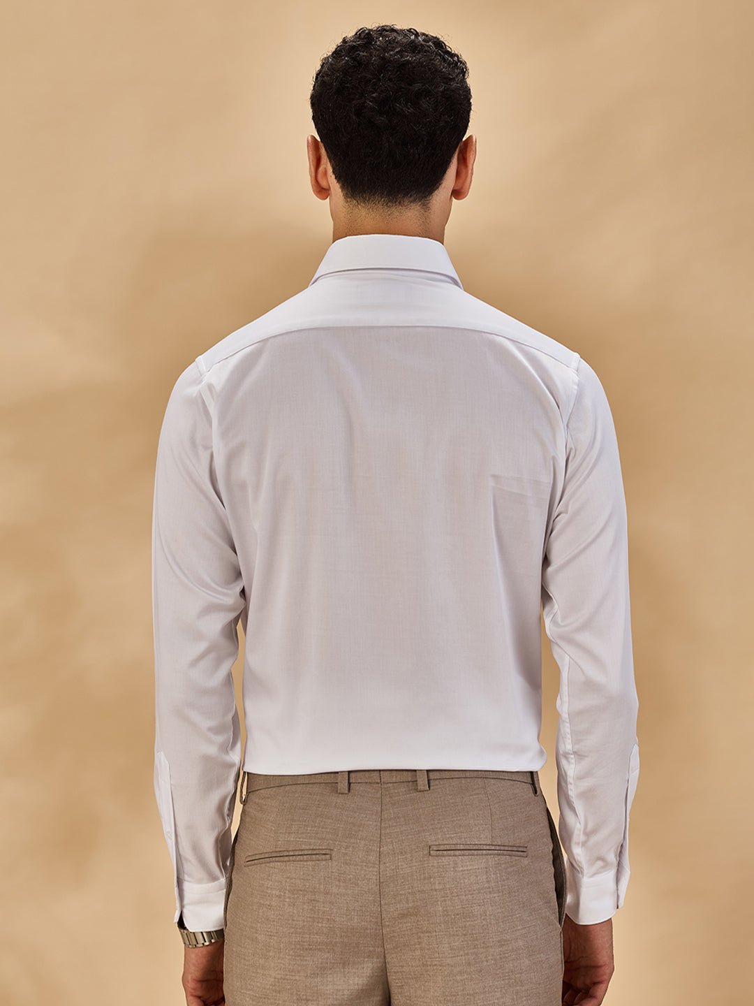 Aldeno Men Solid Formal White Shirt (SAFWT)