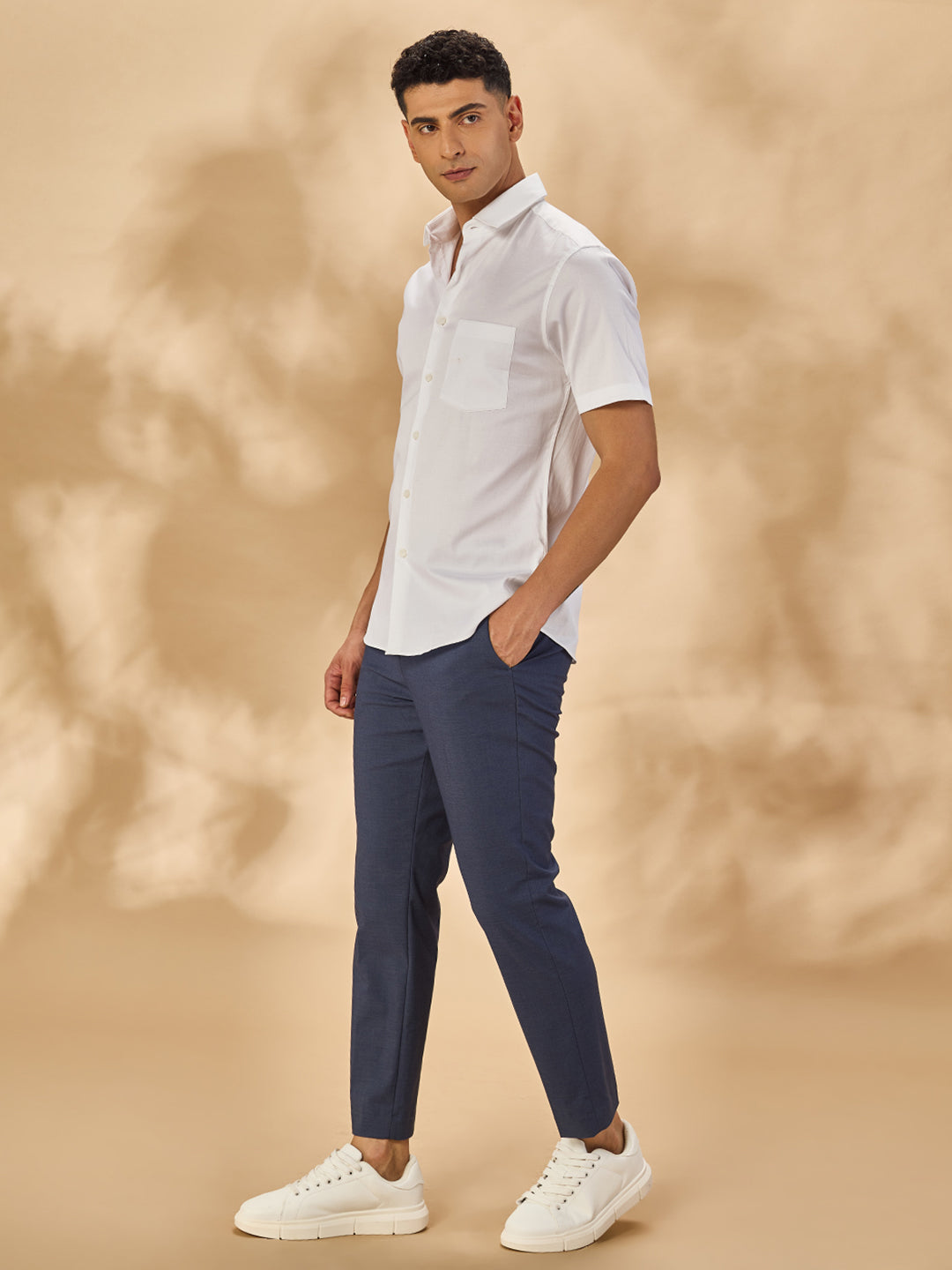 Aldeno Men Solid Formal White Shirt (SAIWT)