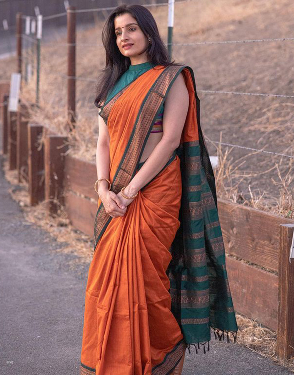 Orange Banarasi Soft Silk Saree With Zari Weaving Work