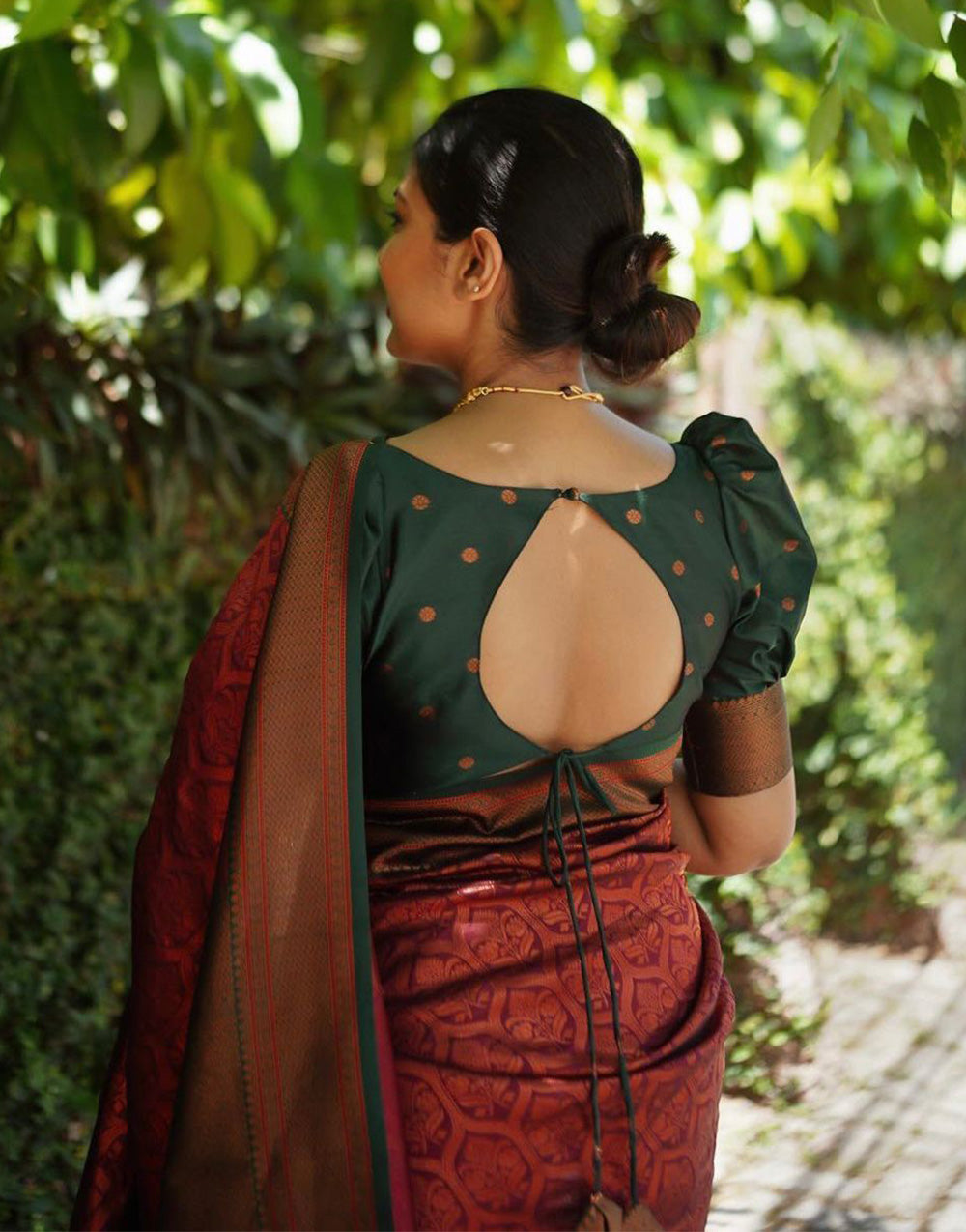 Maroon Banarasi Silk Saree With Weaving Work