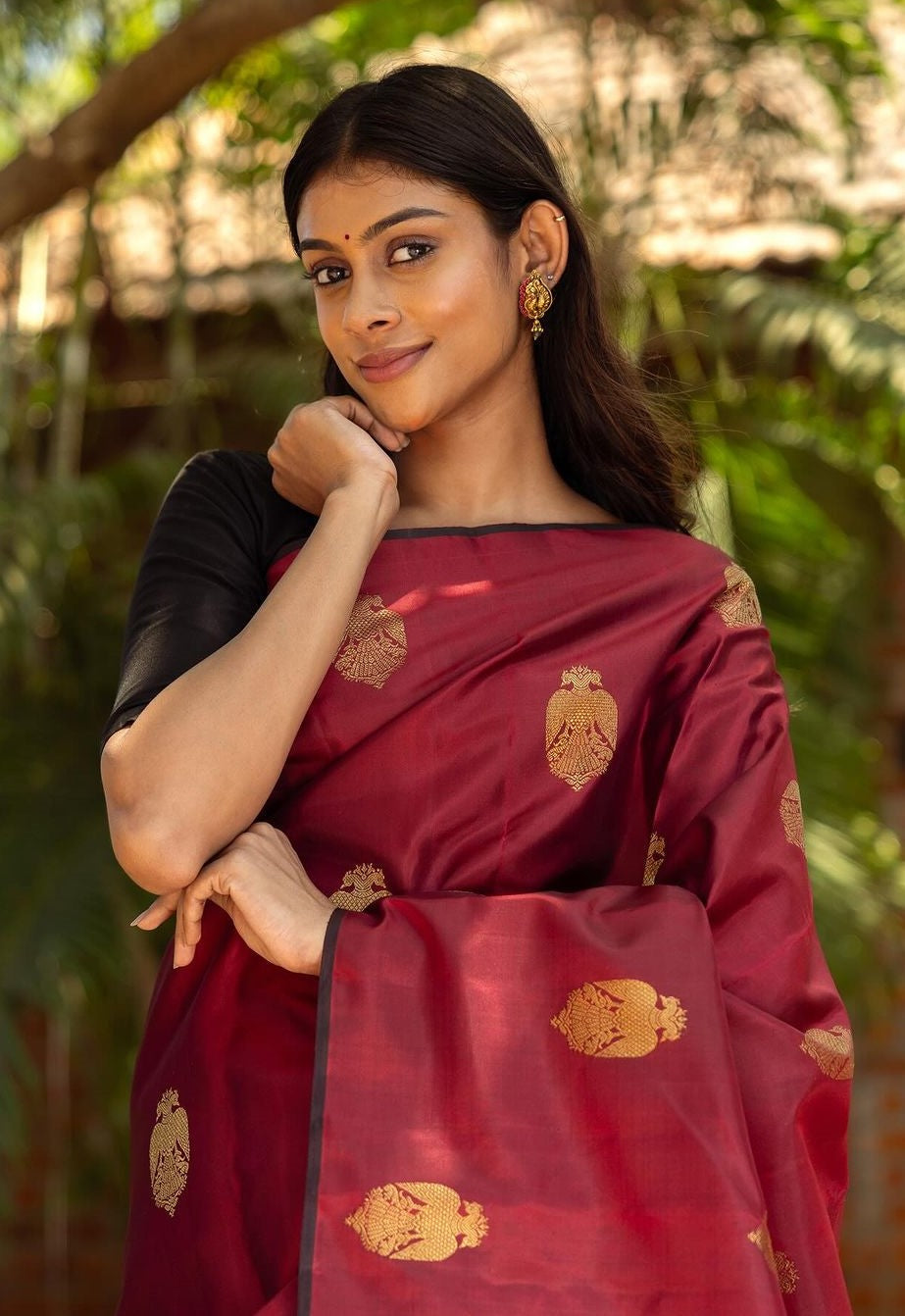 Exquisite Maroon Soft Silk Saree With Ailurophile Blouse Piece