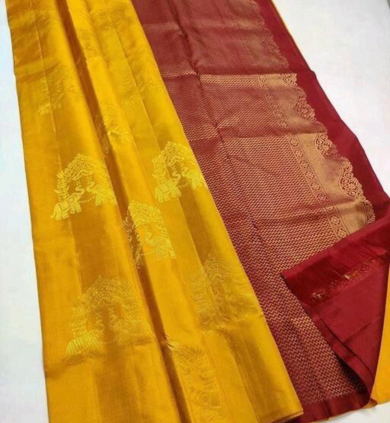 Appealing Mustard Soft Silk Saree With Blooming Blouse Piece