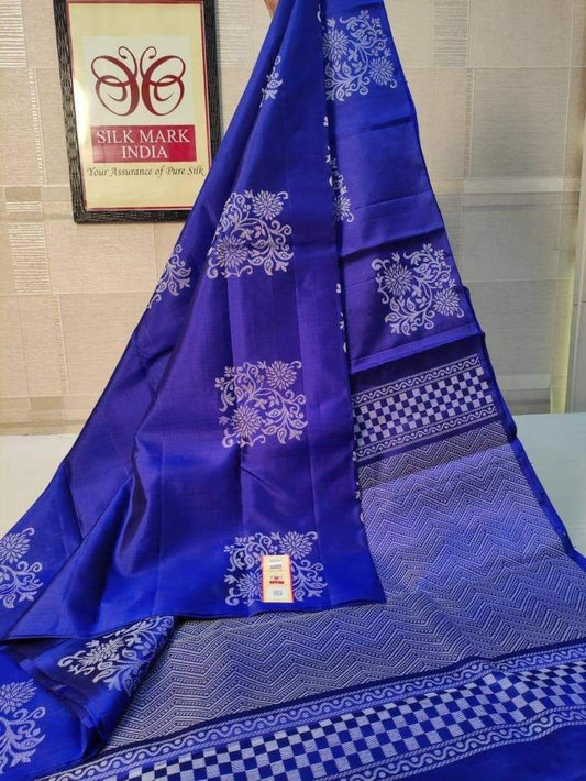 Adoring Royal Blue Soft Silk Saree With Efflorescence Blouse Piece