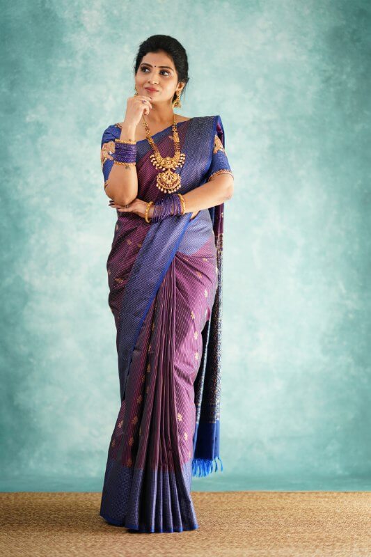 Fancifull Purple Soft Silk Saree With Hypnotic Blouse Piece