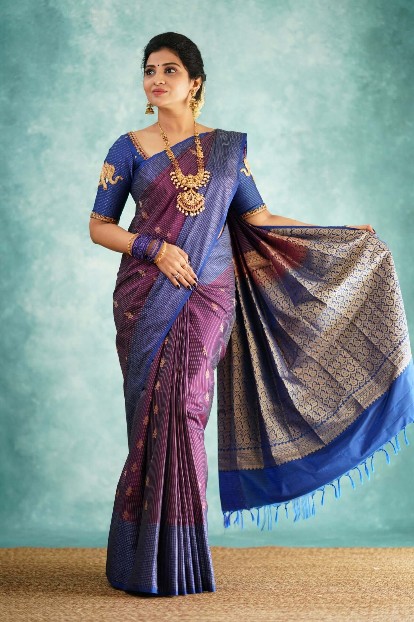 Fancifull Purple Soft Silk Saree With Hypnotic Blouse Piece