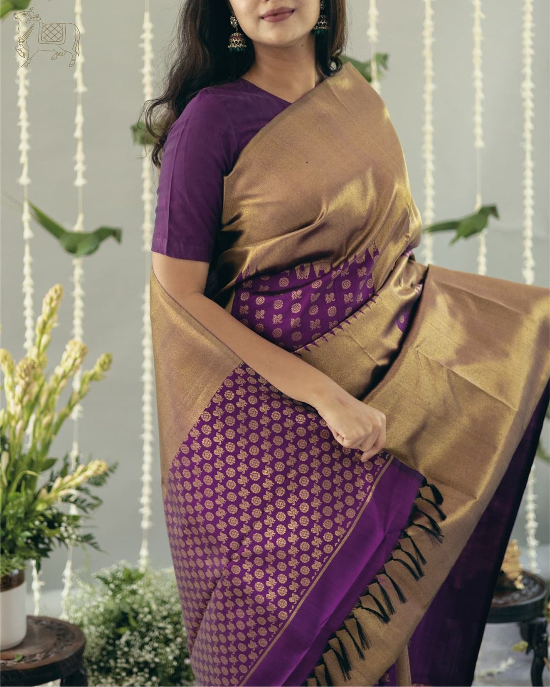 Fancifull Purple Soft Silk Saree With Arresting Blouse Piece