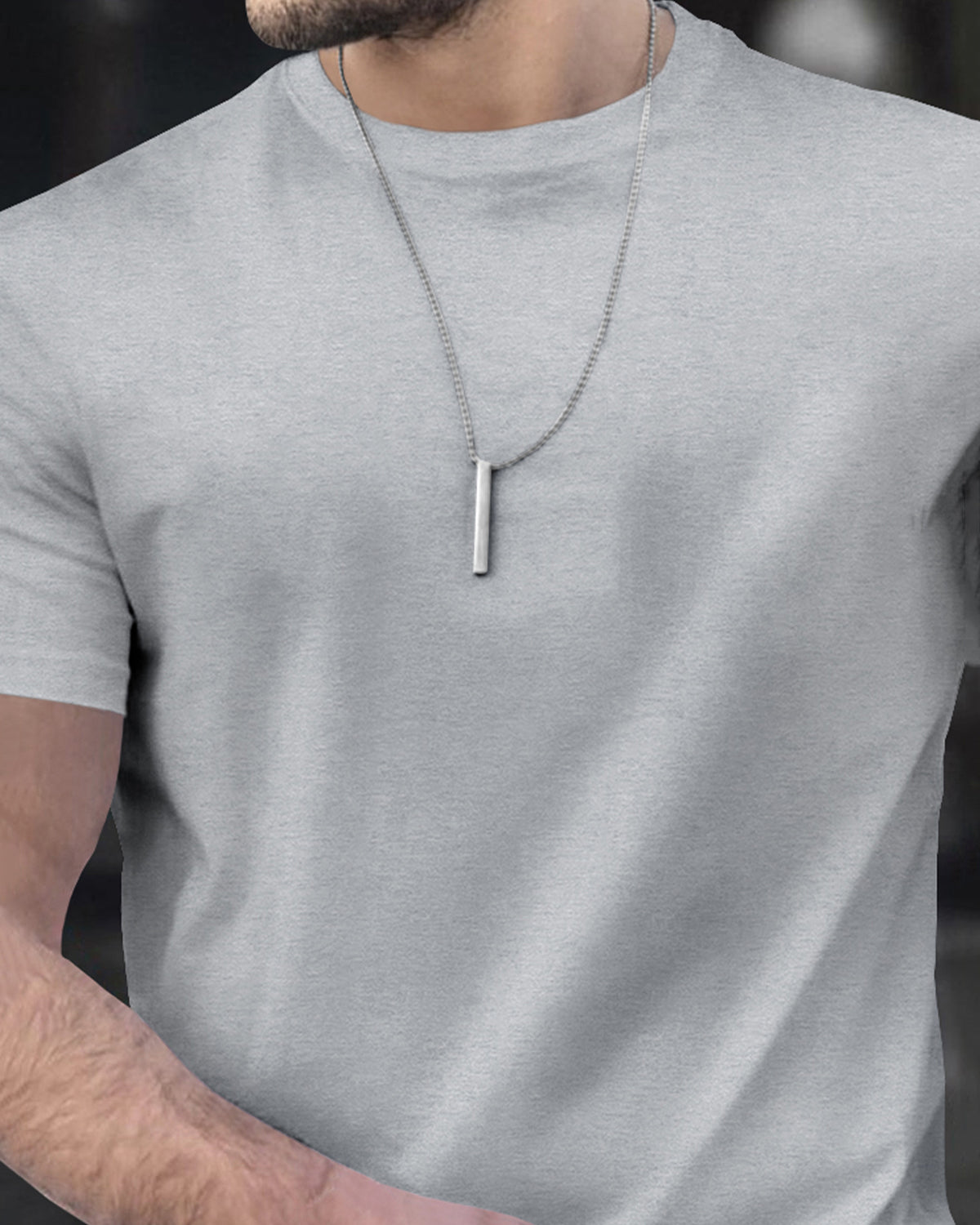 (Pack Of 1) Men Half Sleeve Round Neck Plain T-shirt / Grey