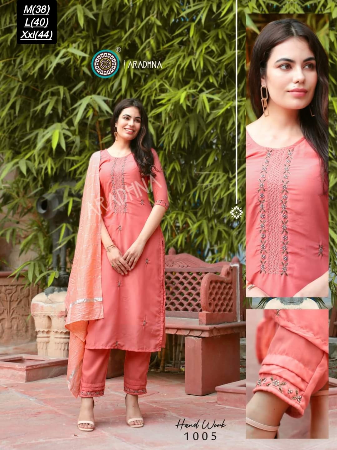 Beautiful Designer Heavy Reyon Kurti Pent with dupatta