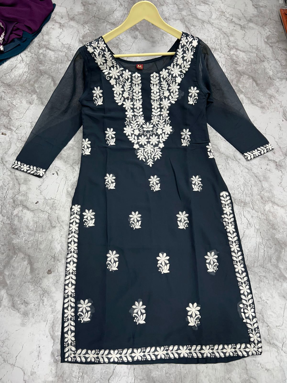 Beautiful Designer Sangeet Urvashi Faux Georgette Kurti