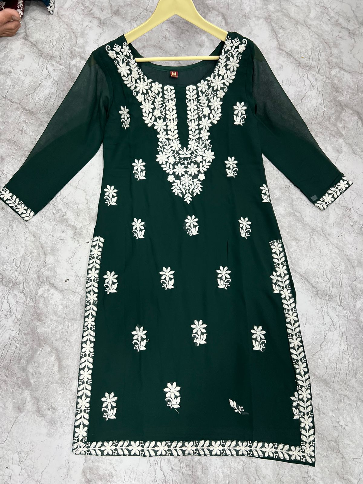 Beautiful Designer Sangeet Urvashi Faux Georgette Kurti