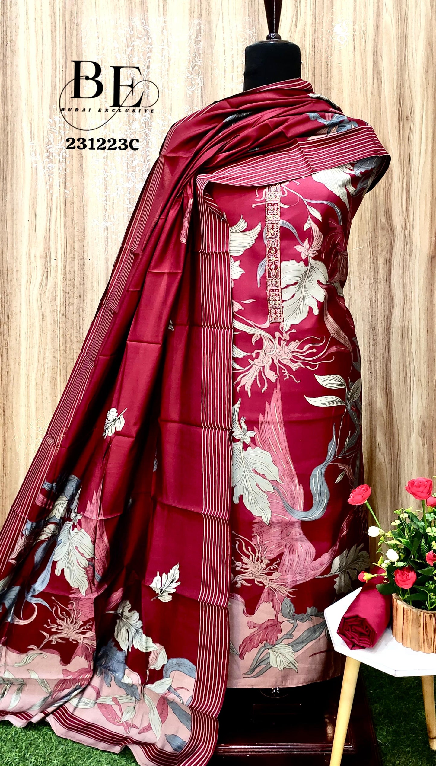 Beautiful Designer Pure Viscose Muslin Digital & Foil Print Salwar Suite