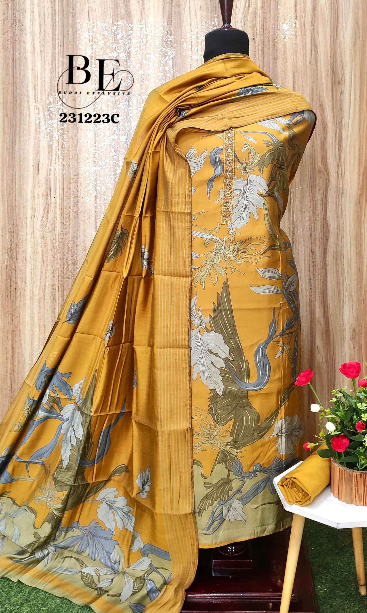 Beautiful Designer Pure Viscose Muslin Digital & Foil Print Salwar Suite