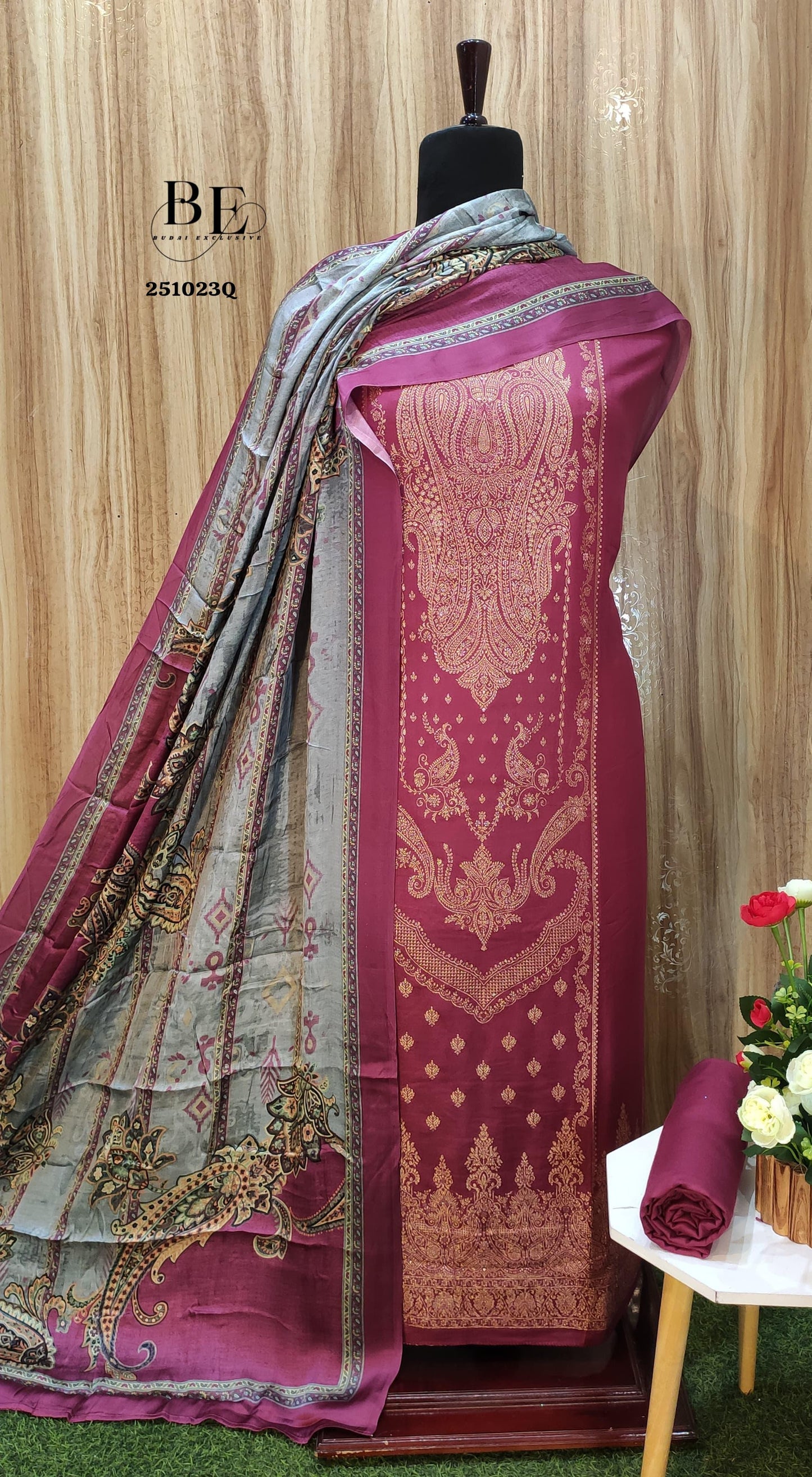 Beautiful Designer Pure Viscose Pashmina Salwar Suite