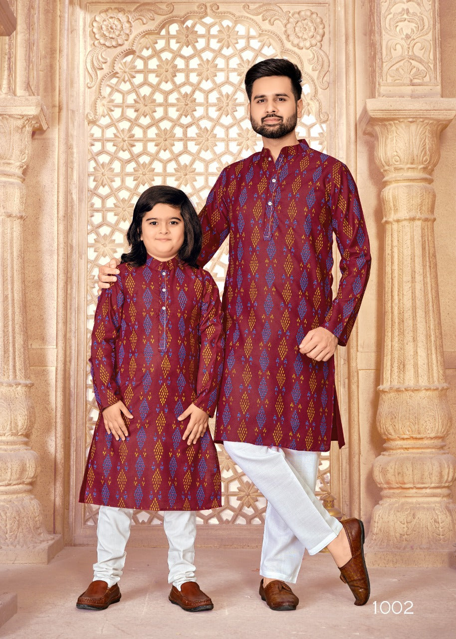 Beautiful Father & Son Combo Kurta Pyjama Dress